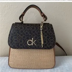 Calvin Klein Straw Backpack Calvin Klein Backpack - Etsy main image 4